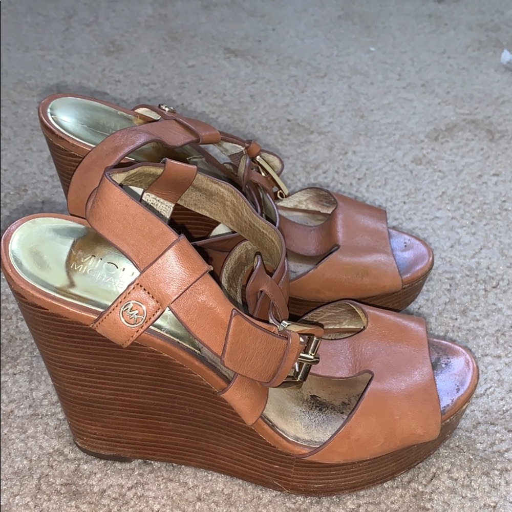 Brown Michael Kors platform wedge